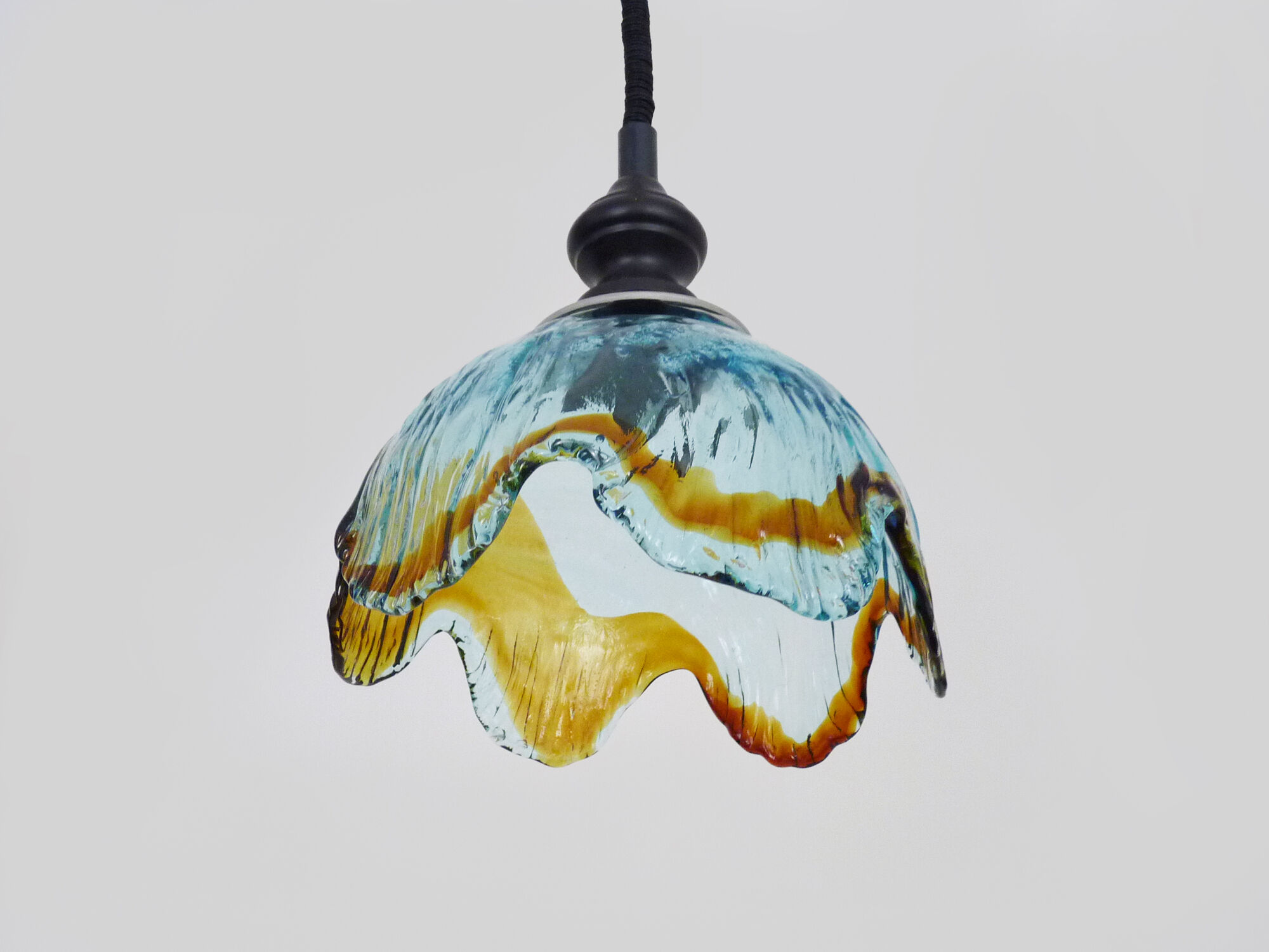 Vintage hanging lamp in blown Murano glass. 70s