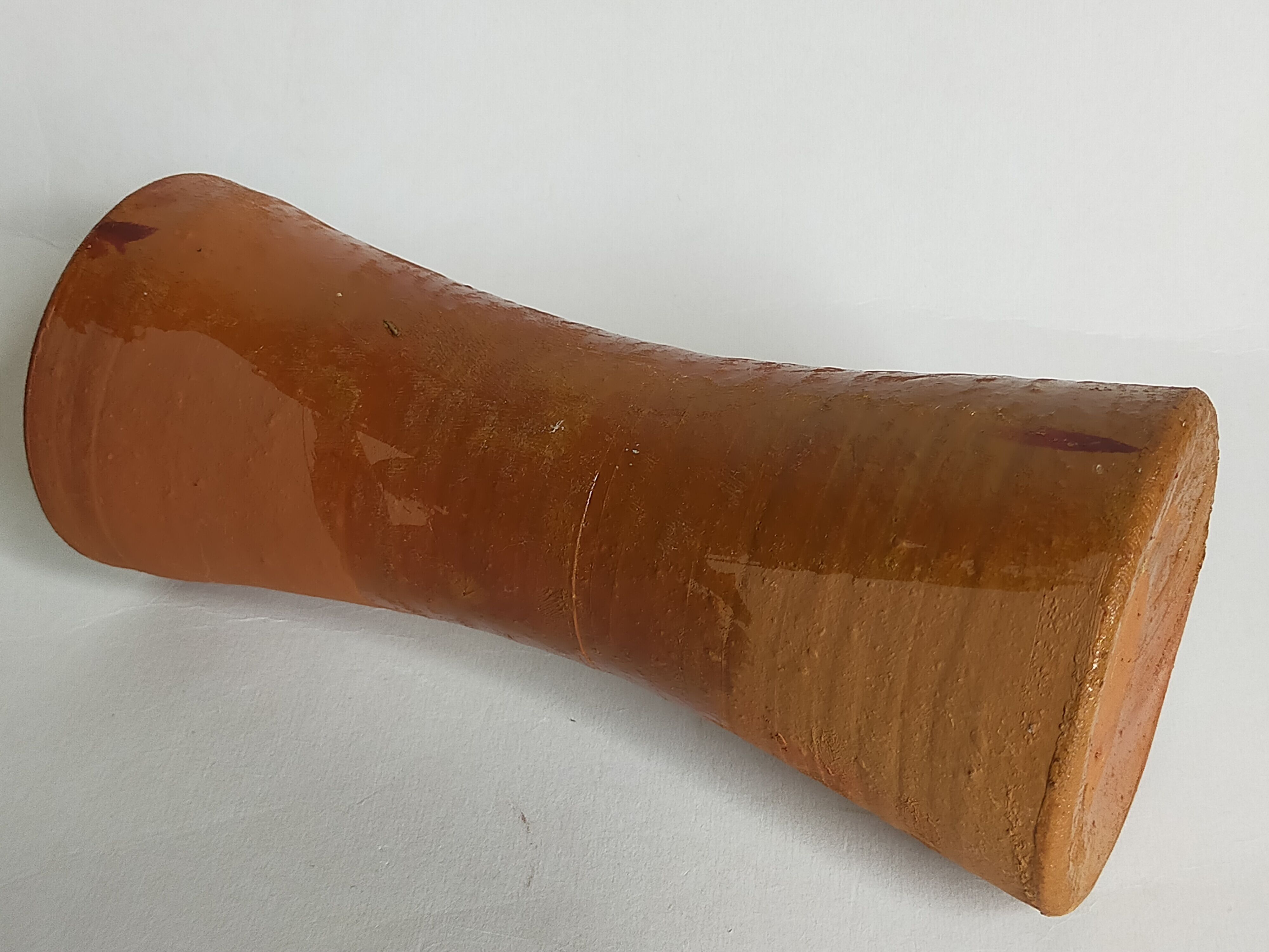 Potter's "Diabolo" vase in vintage glazed terracotta