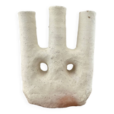 White terracotta candle holder