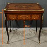 Mahogany Games Table, Louis XV/Louis XVI Transition Style – Late 19th Century