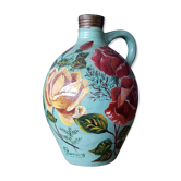 Vase en céramique décor fleuri peint à la main et signé