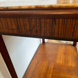 Console side table wood and marble