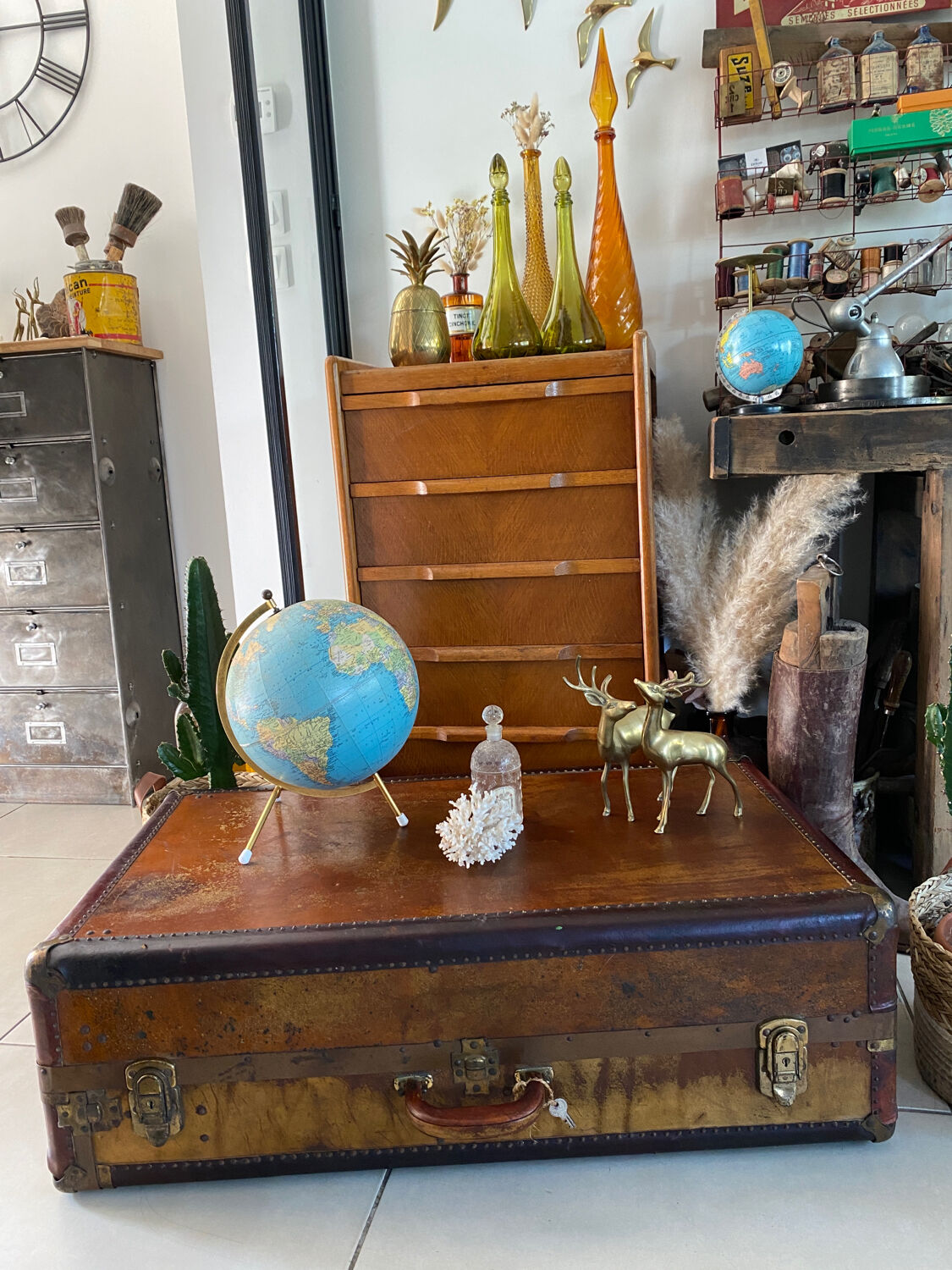 Old vintage cabin trunk
