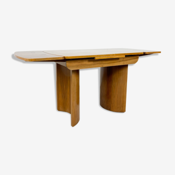 Extendable art deco dining table walnut veneer