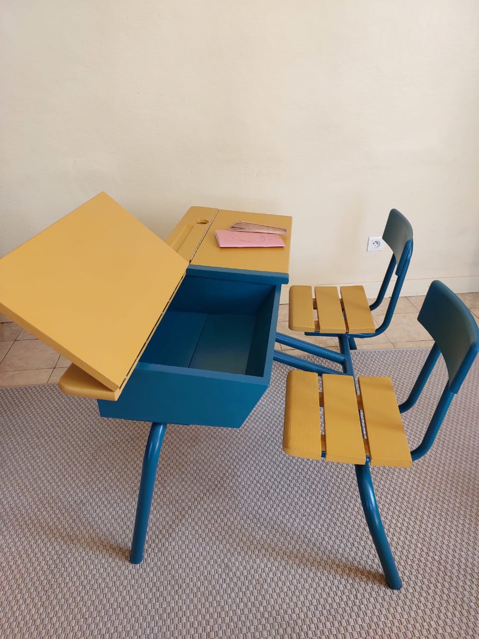 Bureau d'écolier Vintage restauré