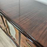 Grand buffet Art Déco en ronce d'acajou avec incrustations d'érable