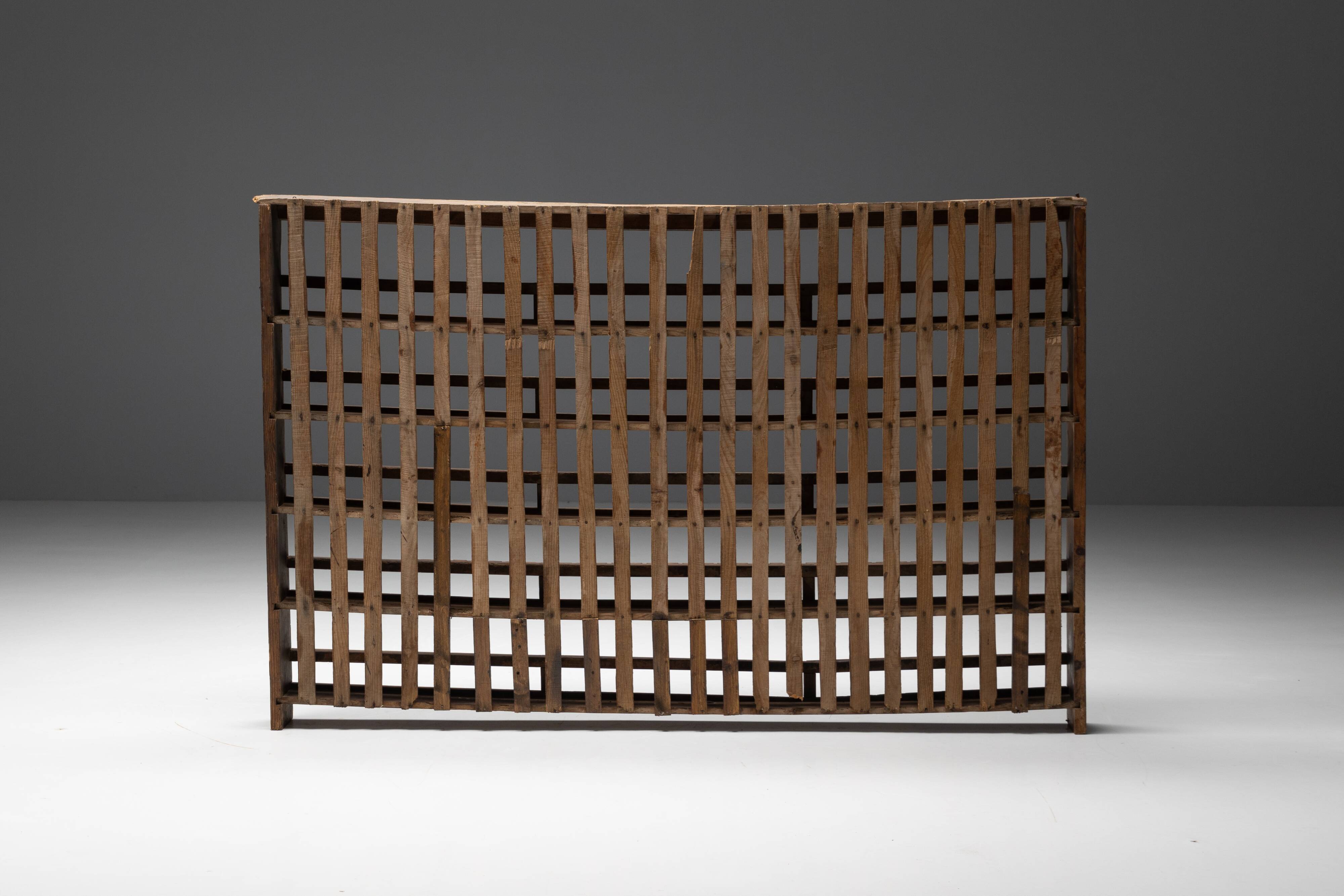 Rural Travail Populaire Shelving Unit, France, 19th Century