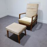 Chaise longue et tabouret Knoll Antimot