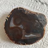 Agate naturelle coupée en cendrier épaisseur 2cm - nuances de marron