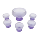 Dessert service cut and cups in old art deco purple crystal