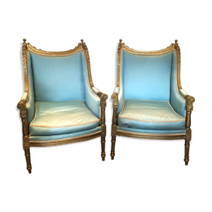 Paire de fauteuils style louis XVl a oreilles du XlX eme