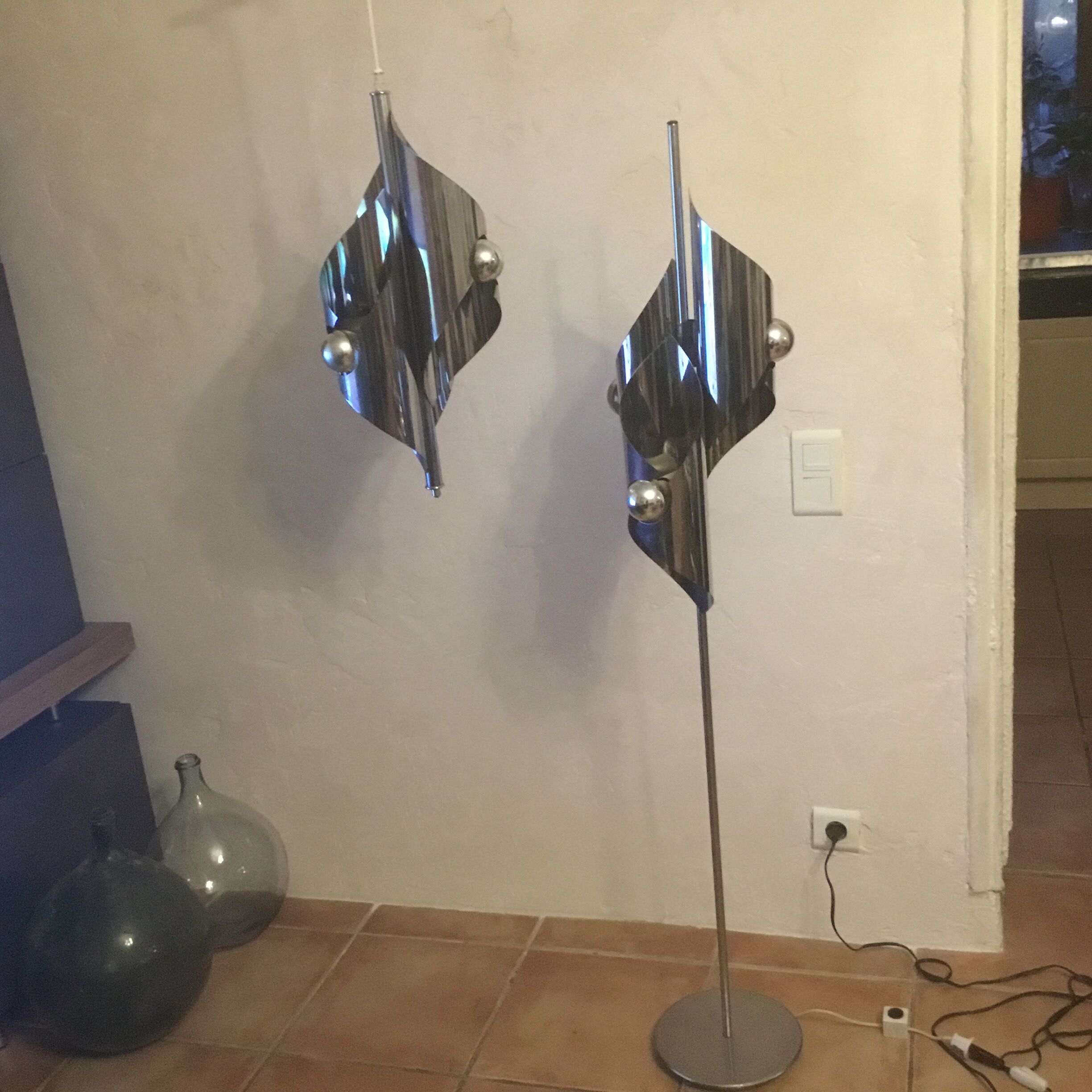 Lamppost and chandelier, Space age 1970 vintage UFO design
