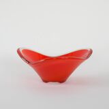 Red platter, Murano glass, Italian design, 1960s, made in Italy