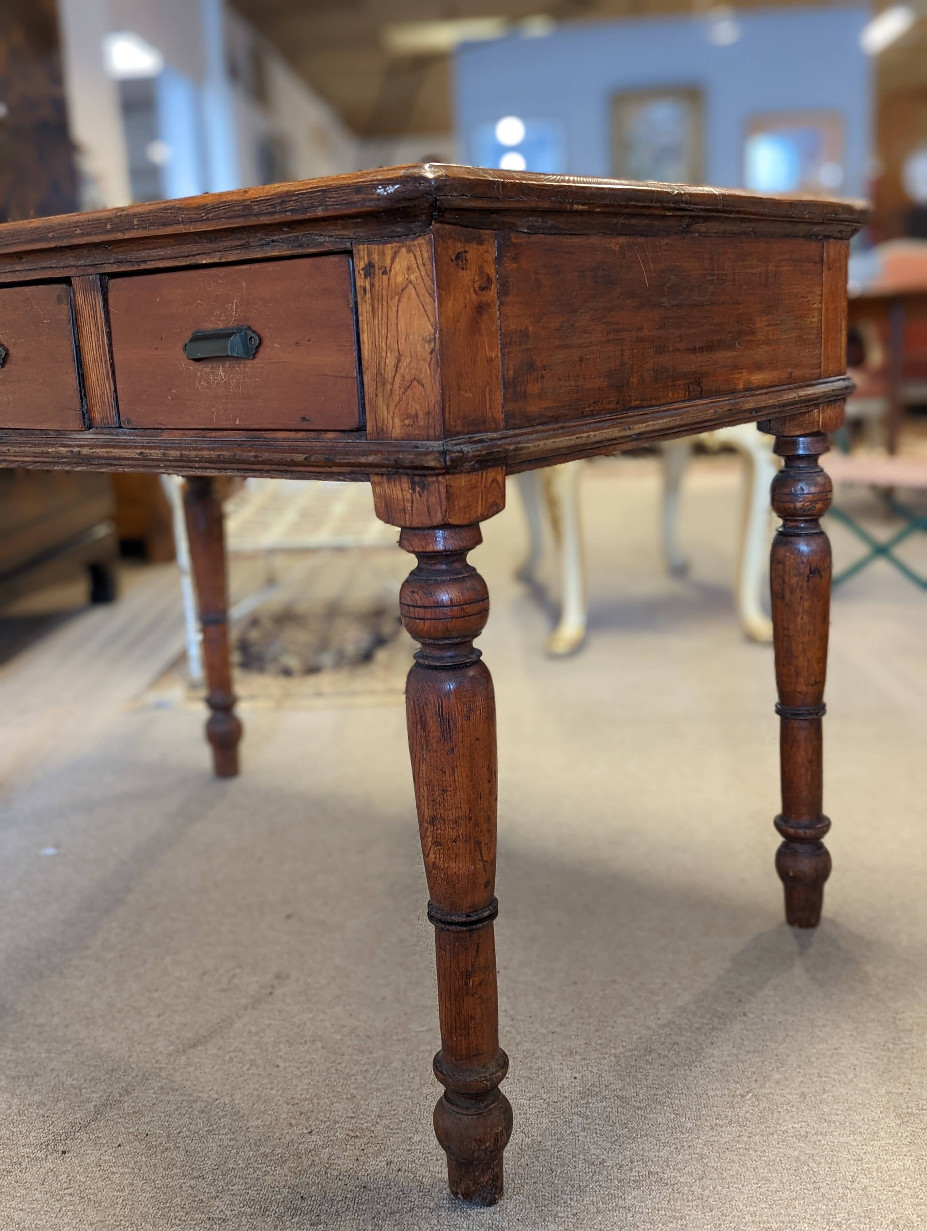 Early 20th century pine desk table