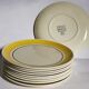 Ten dessert plates faience from gien creation primefleur, vintage "caroline" service