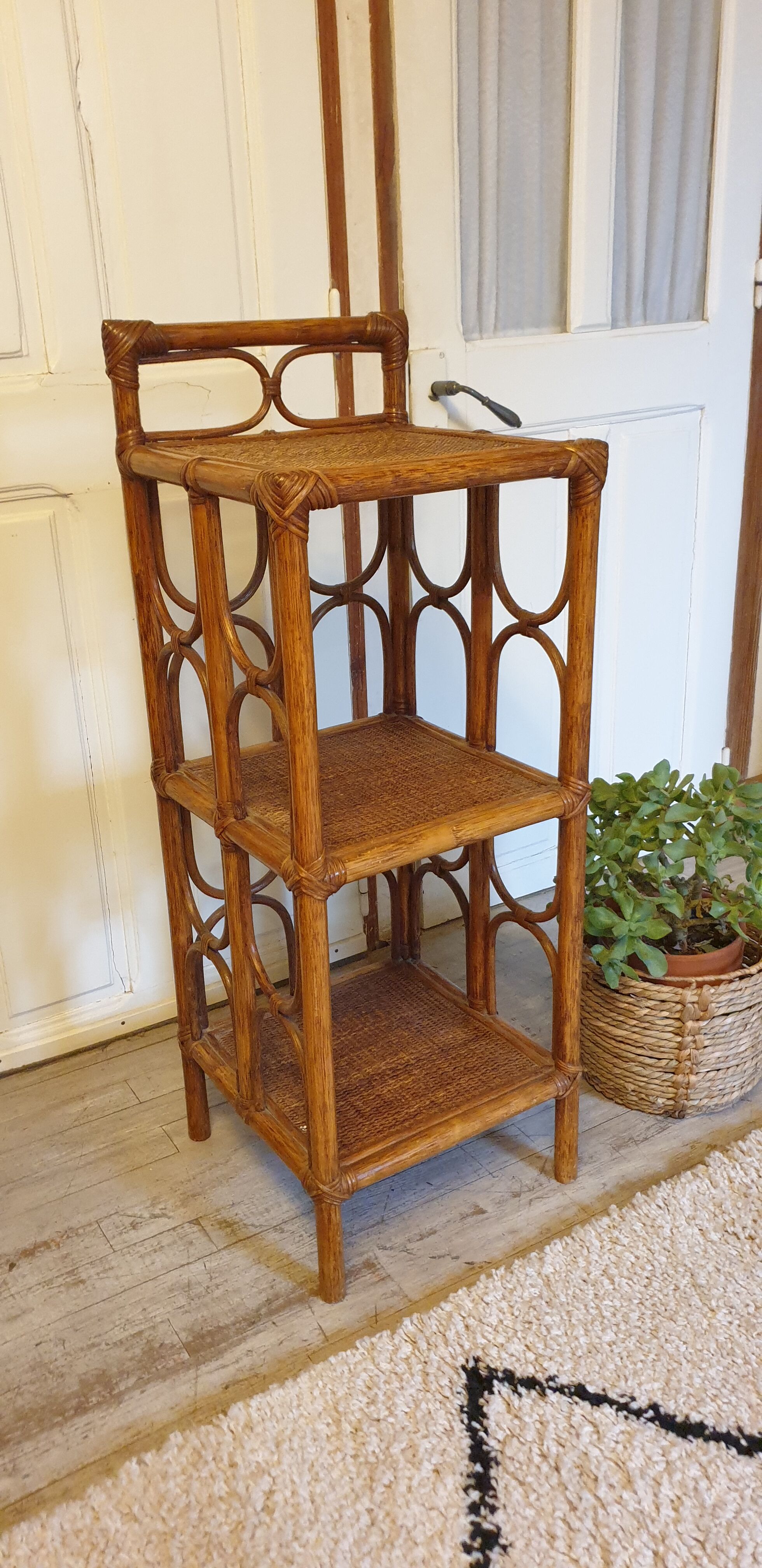 Rattan shelf