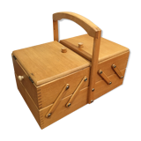 Wooden sewing basket