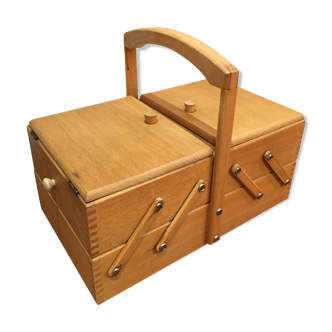 Wooden sewing basket