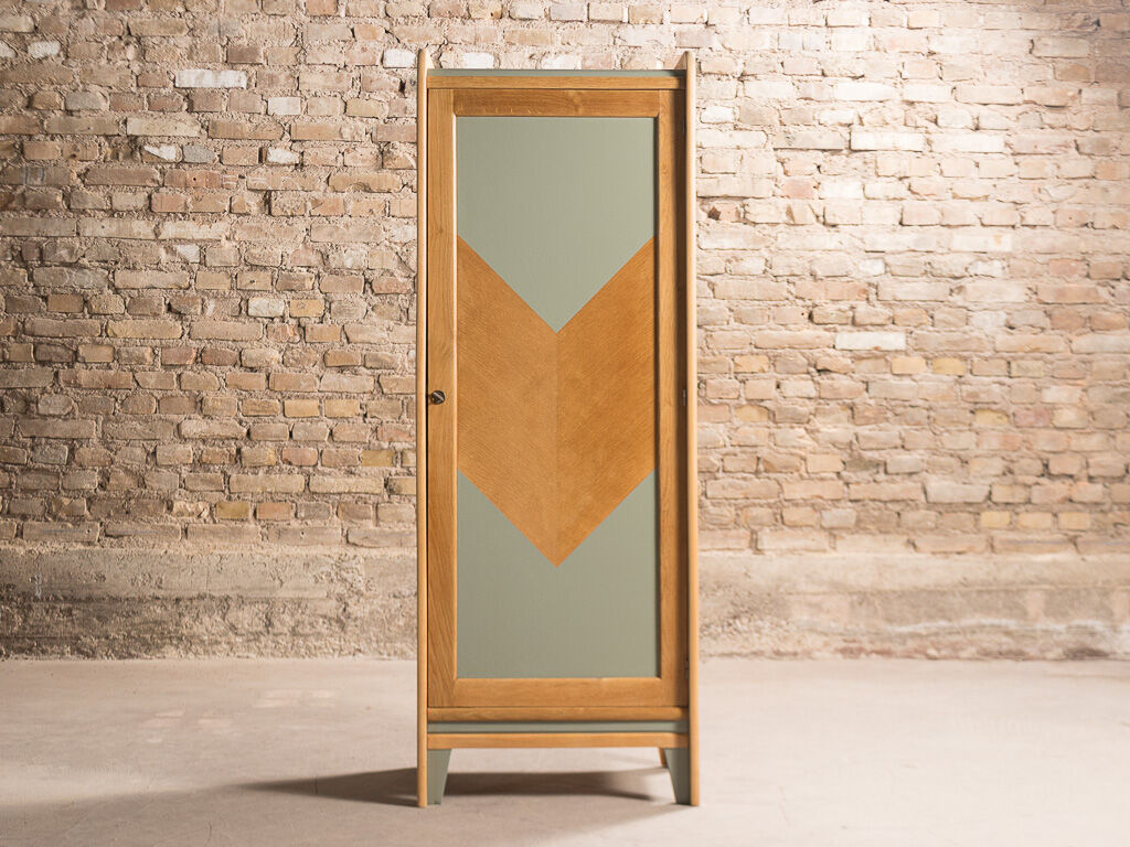Wardrobe restyled in smoked green
