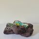 Enamelled lava stone ashtray