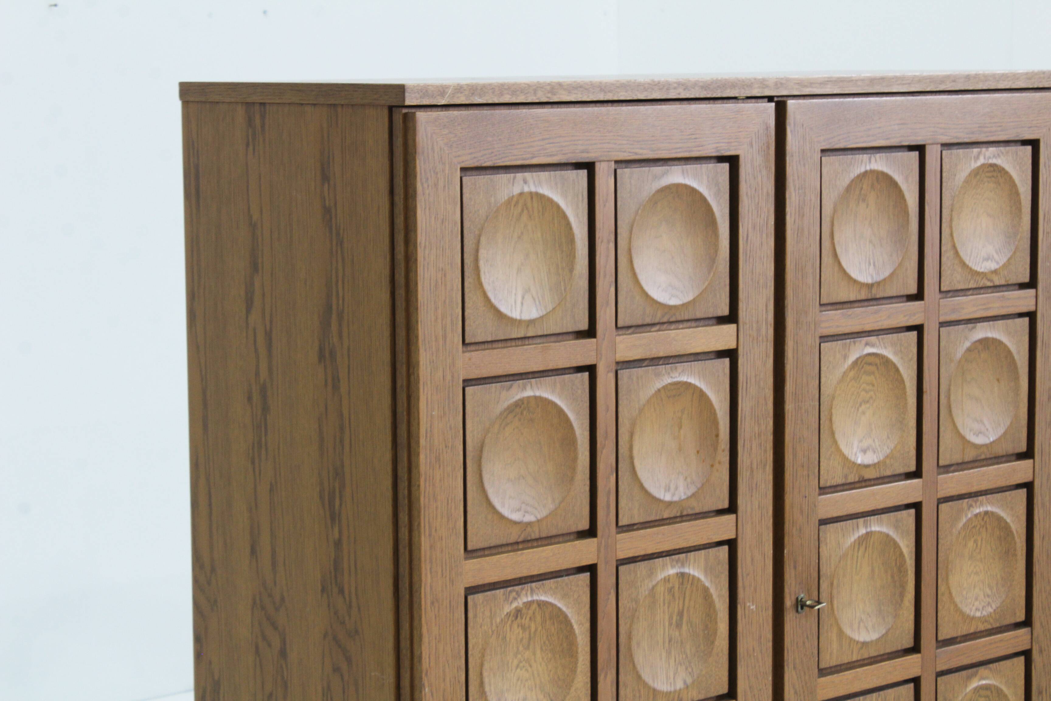 Vintage Brutalist high cabinet 1970s Gerhard Bartels