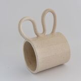White butterfly handle mug
