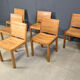Vintage teak dining chairs set of 6 - 1980s
