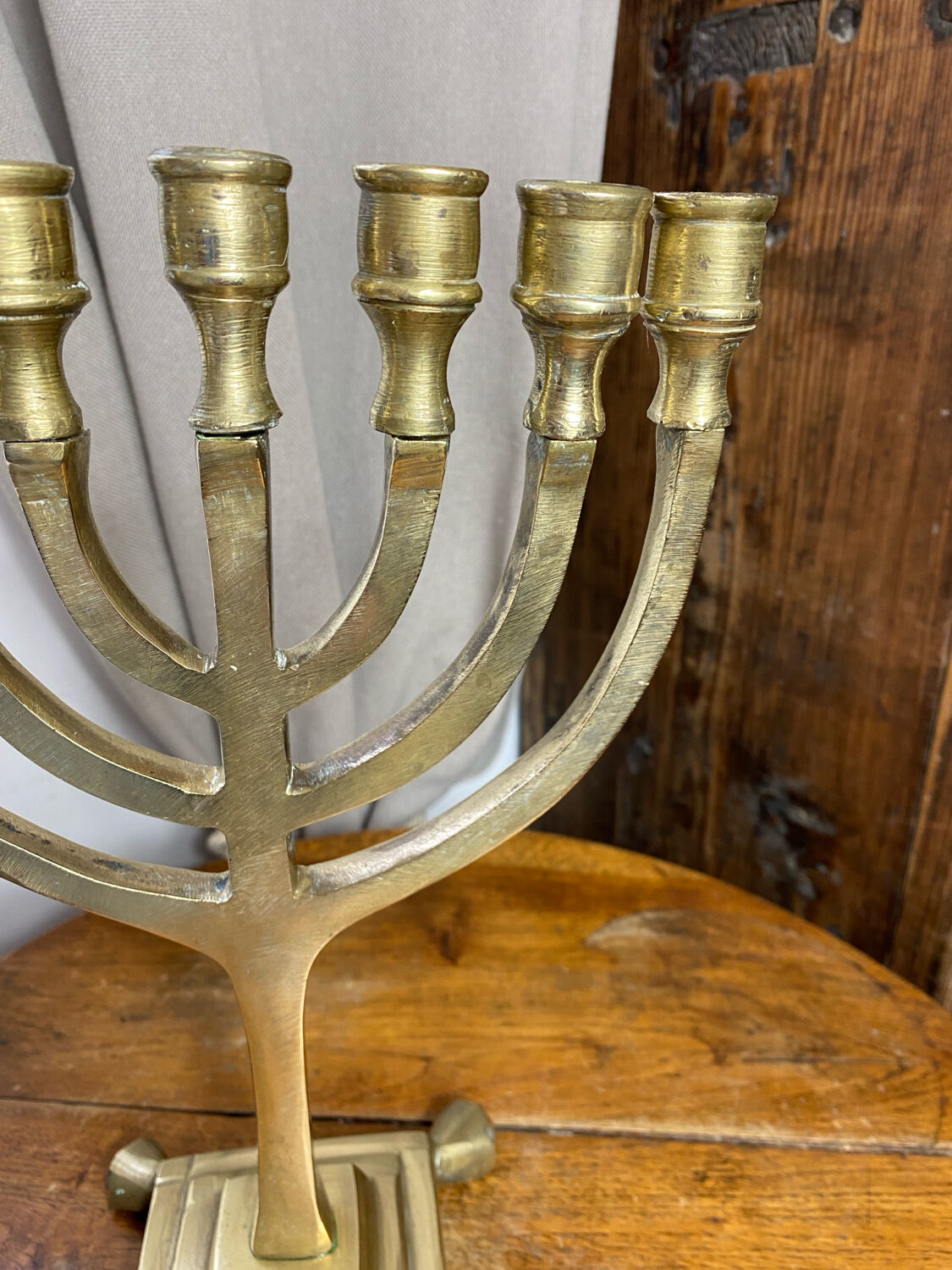 Seven-branched menorah in bronze