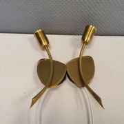 A set of "tulip" wall lamps in golden colored metal. Danish 1970-80s