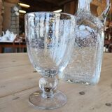 Antique blown amber bubble glass jar