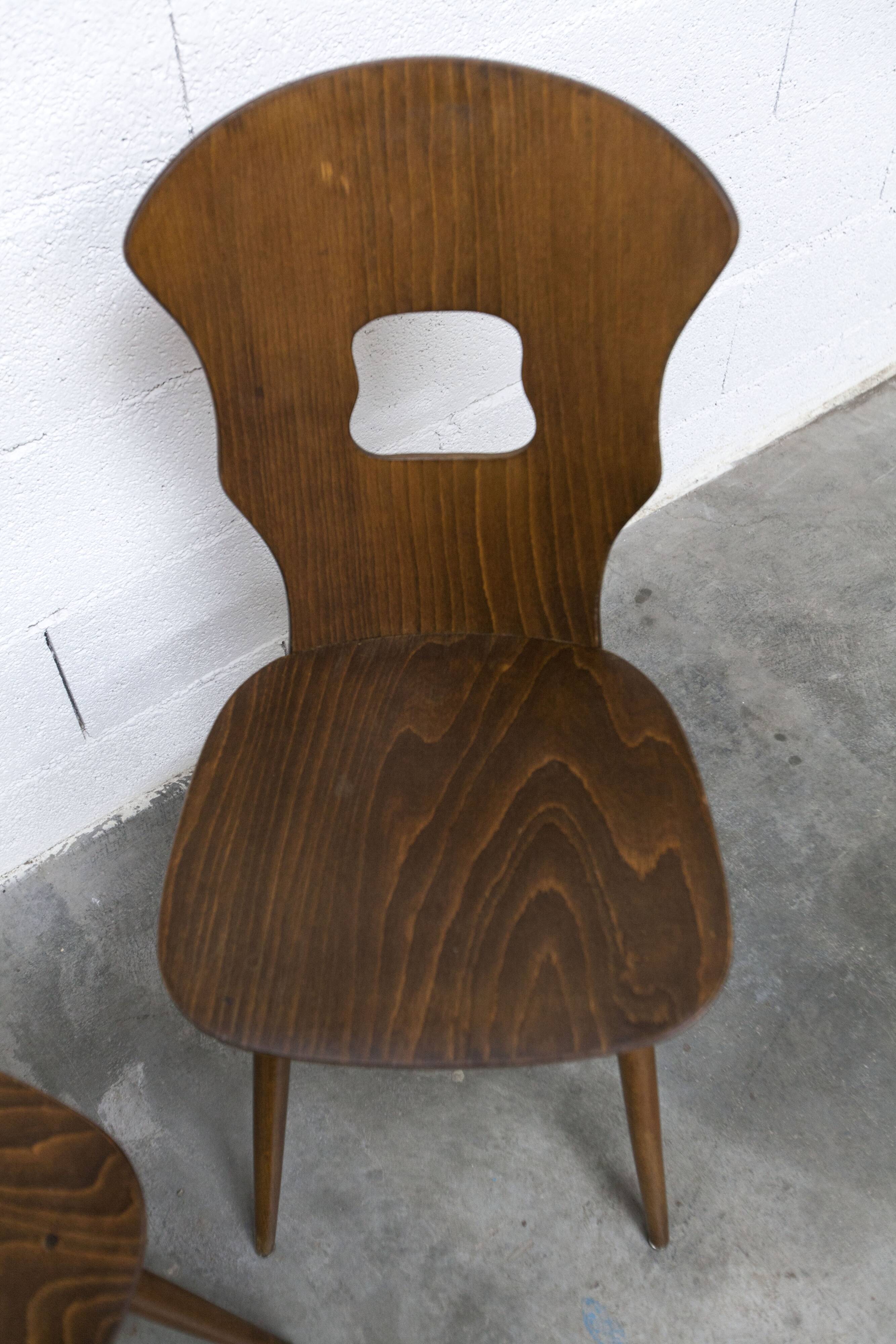 Paire de chaises Baumann modèle Gentiane 1960