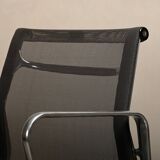 Multiple Eames Aluminum Group EA108 Dining Chairs Charcoal Netweave Mesh, Vitra