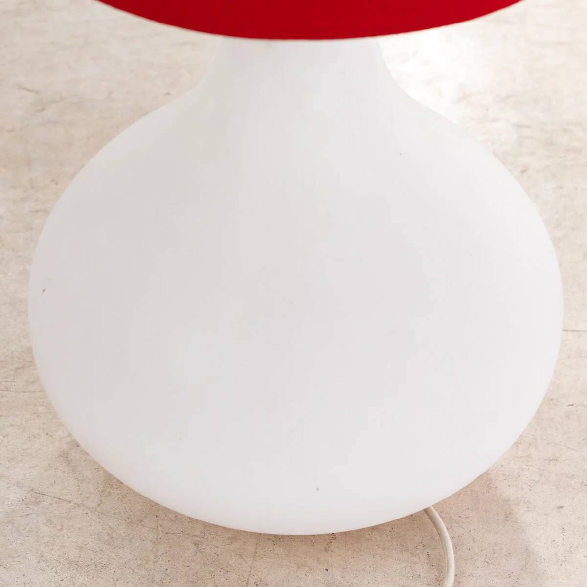1960s Mid-Century Floor Lamp with Red Fabric Pagode Shade