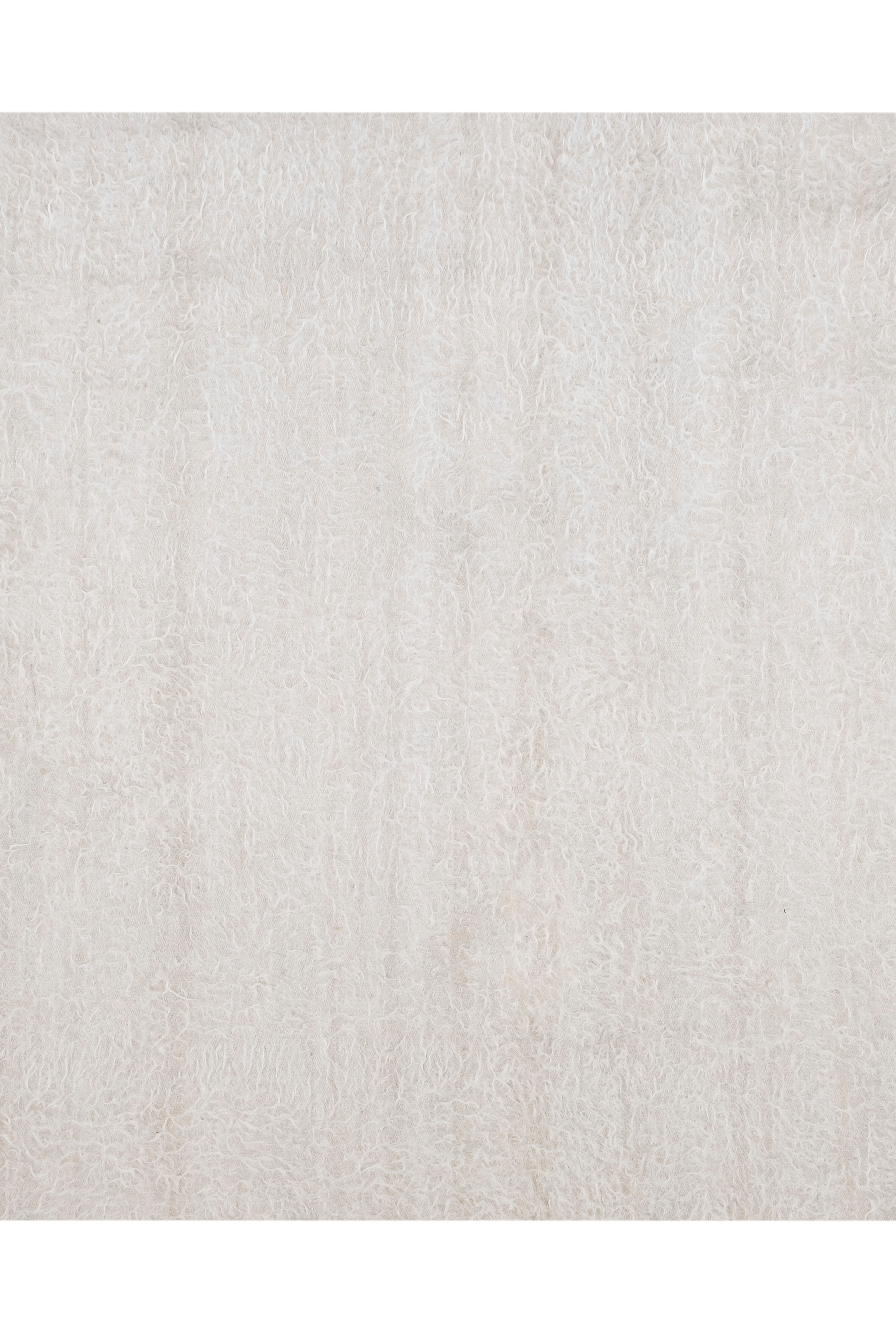 1970s Vintage White Siirt Kilim Blanket Rug 4'2" X 6'2"