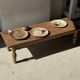 Ashtray, circular dish or plate in grey-orange petrified wood D25.5