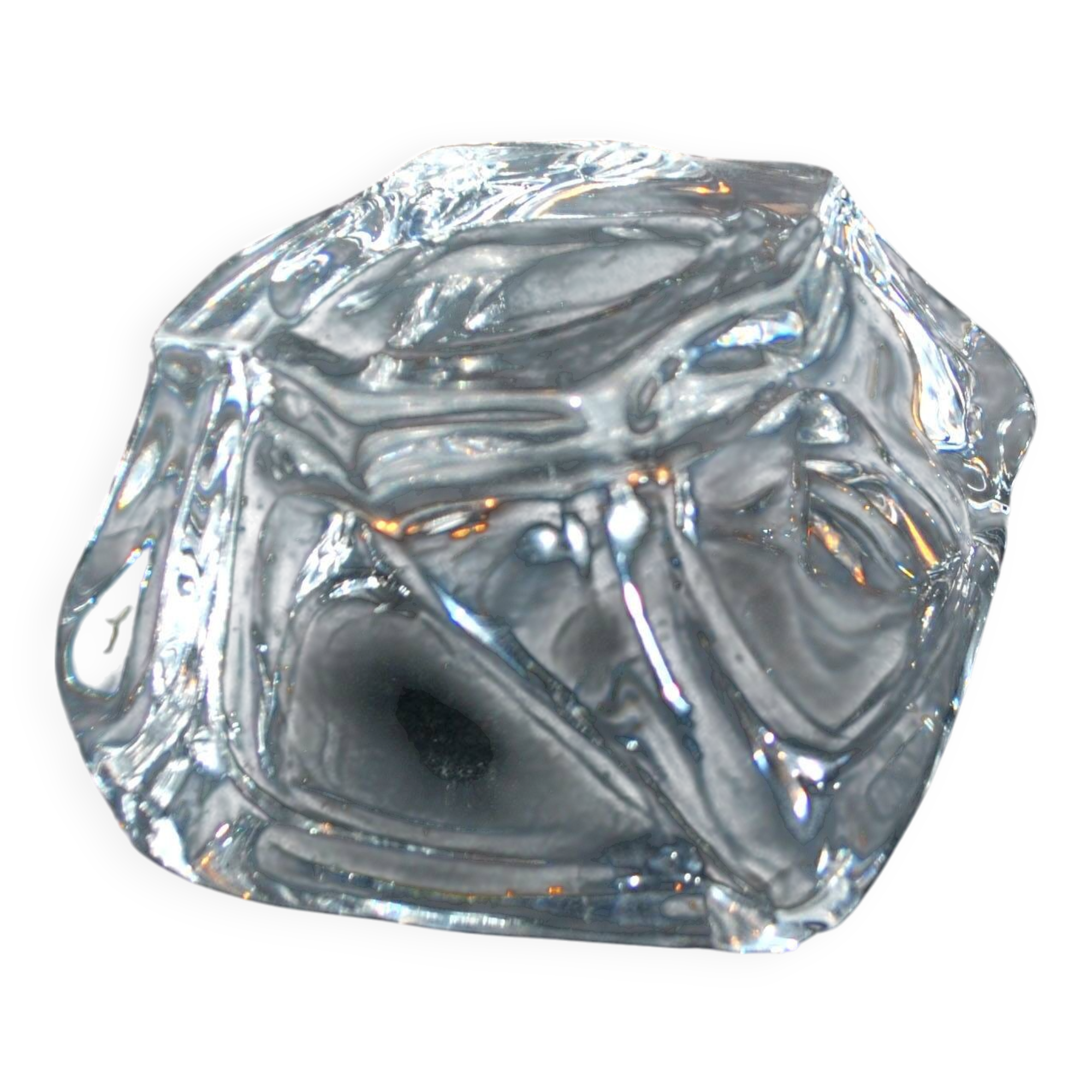 Ashtray in blown crystal DAUM France DESIGN Modernist 1960