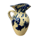 Speckled ceramic pitcher jaspé blue circa 1950 vintage