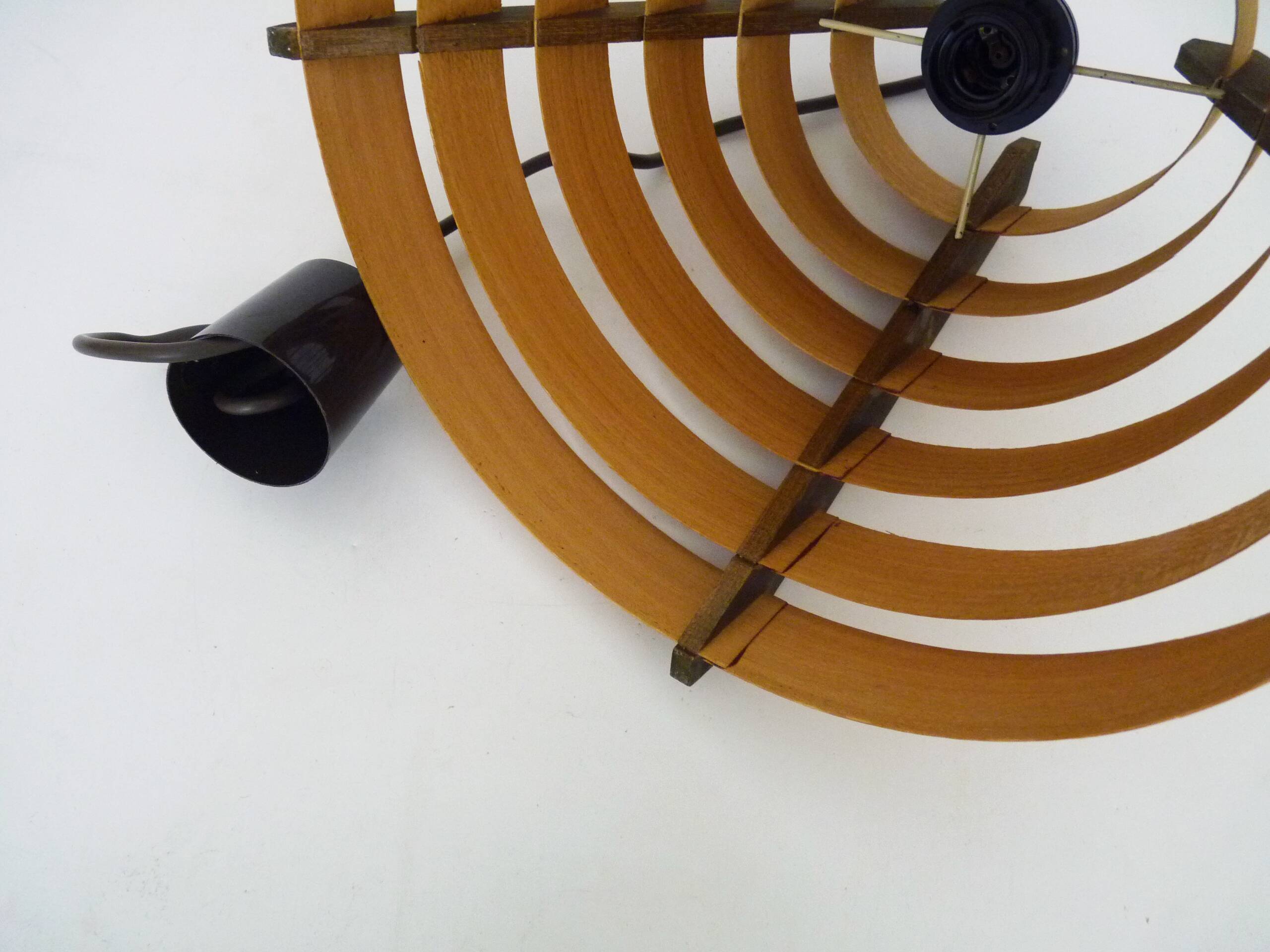 Scandinavian pendant light by Linus Bopp Limbach in pine slats. 1960s