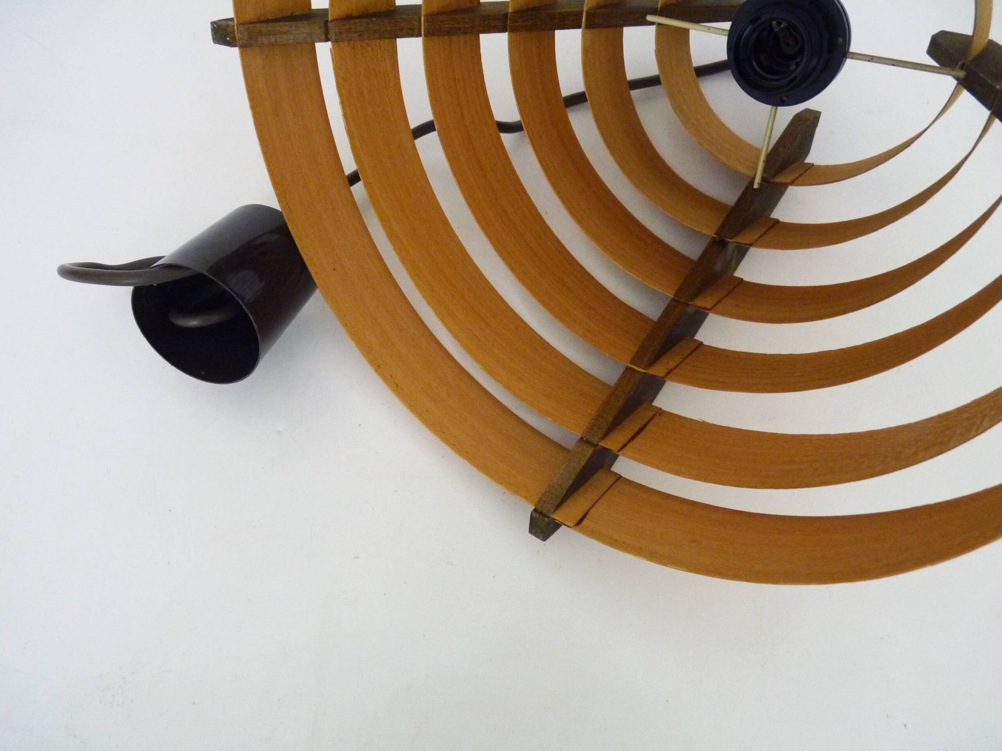 Scandinavian pendant light by Linus Bopp Limbach in pine slats. 1960s