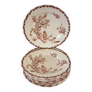 11 assiettes Gien modèle - cactus
