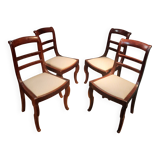 Série de 4 chaises à barettes en acajou
