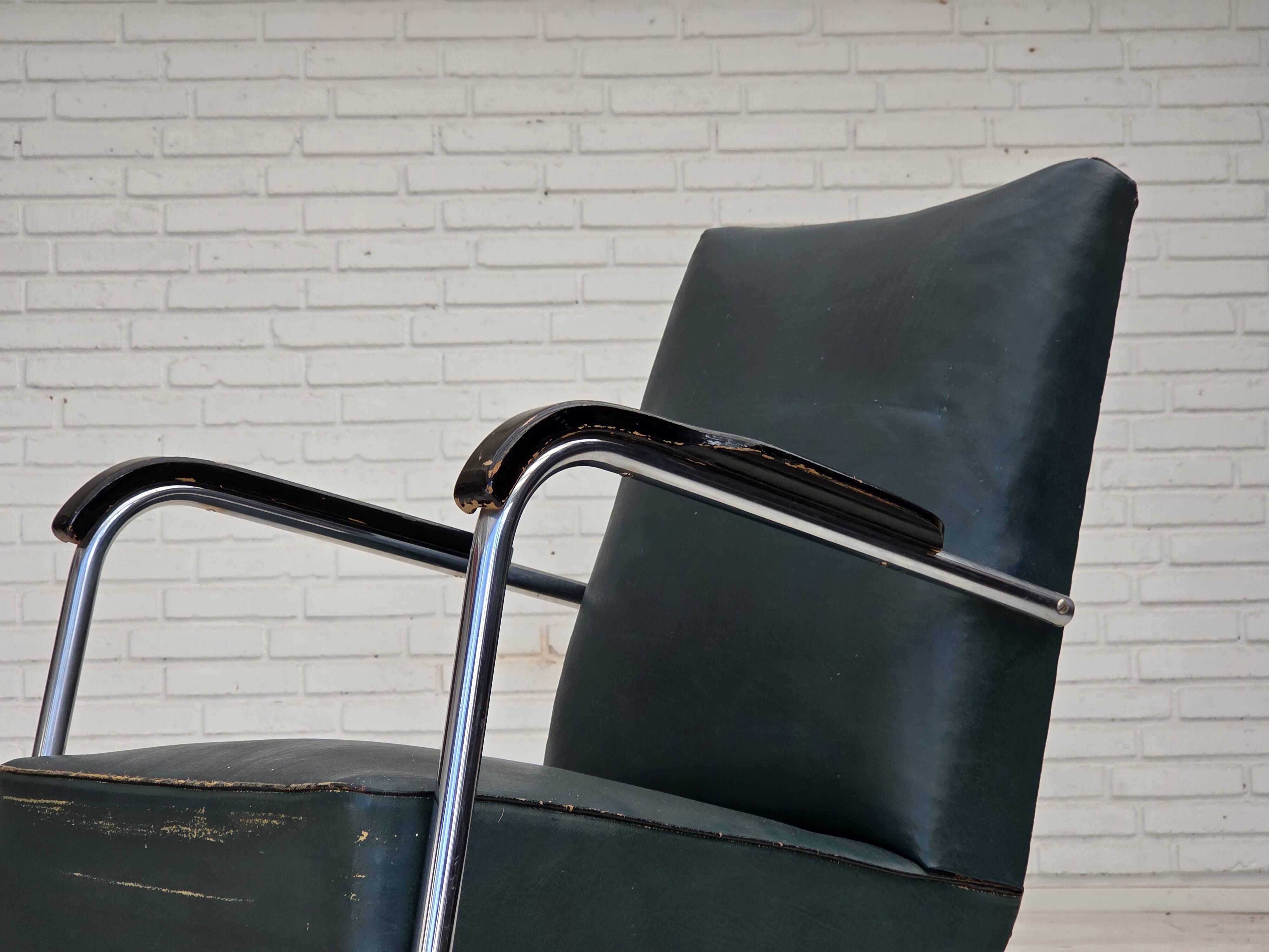 1950s, Scandinavian armchair in Bauhaus style, original condition.