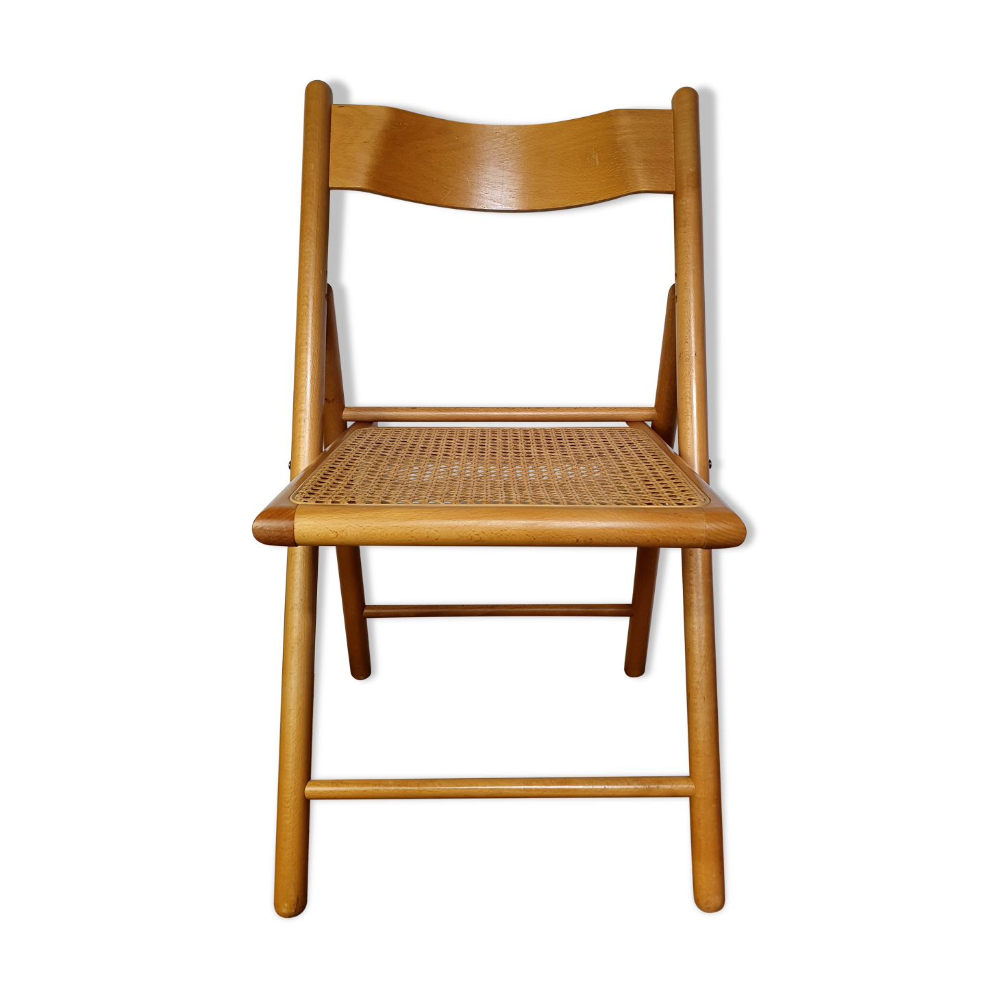 Chaise pliante cannée