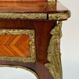 Meuble Napoléon III plaquage XIX eme style Louis XV bronze 2 portes tiroir
