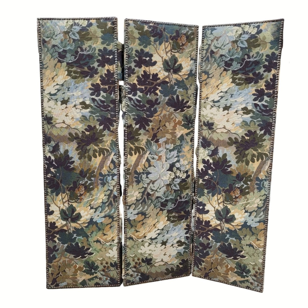 Three-panel screen, upholstered in Verdure style, 1950s – France