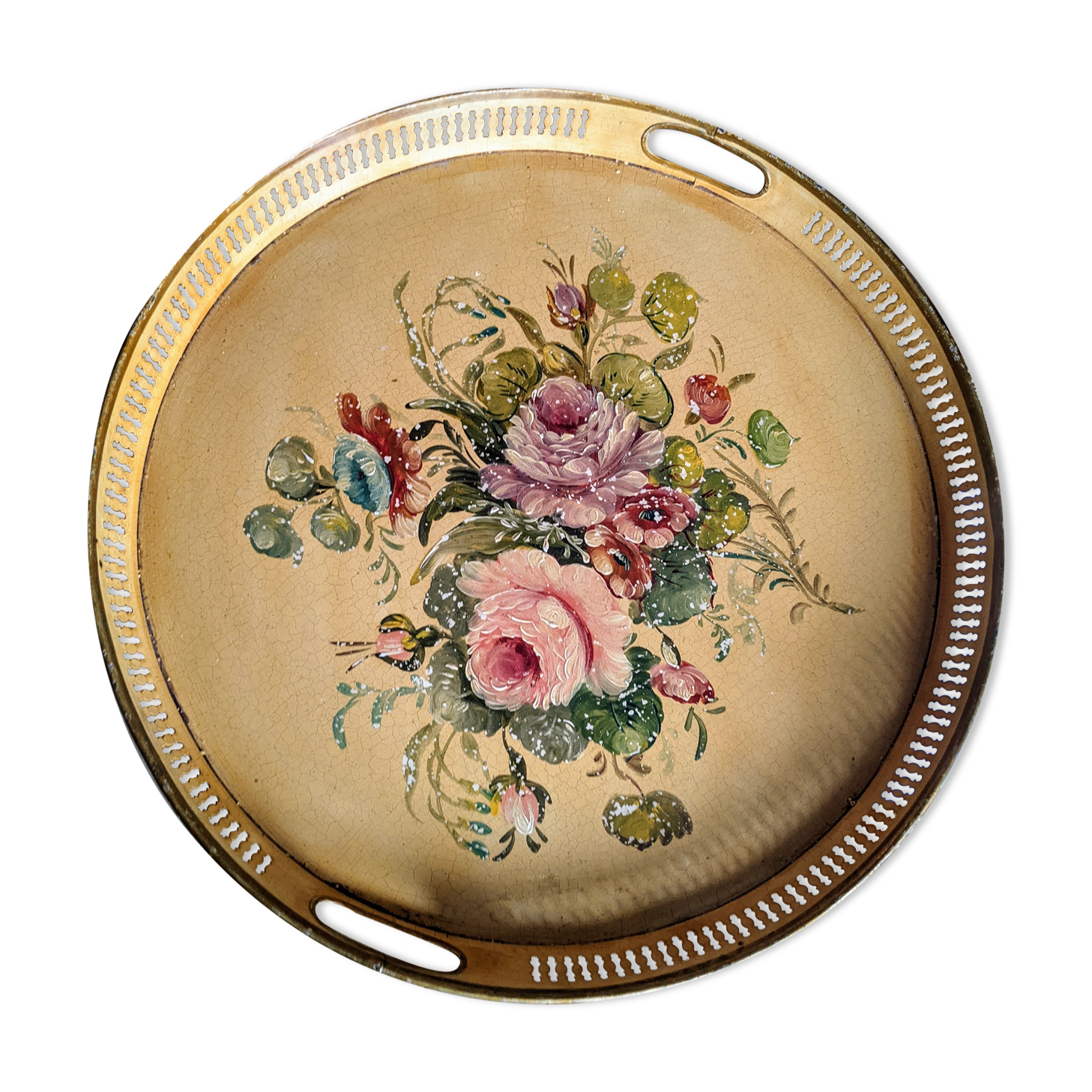 Napoleon III painted sheet metal tray