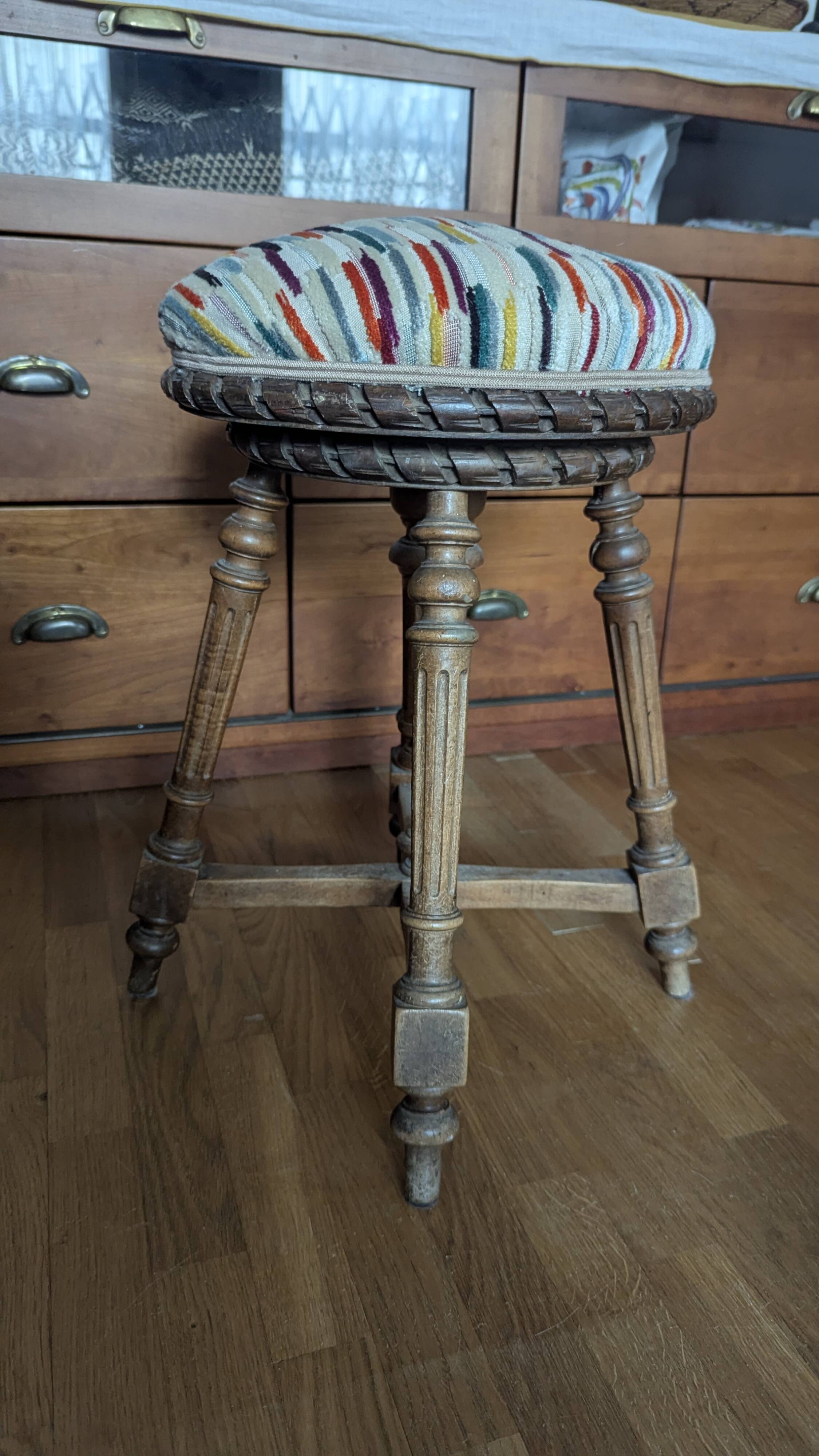 Antique piano stool