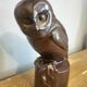 Glazed stoneware owl signed Drillon – Puisaye, 1950s