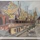 Tableau Ink and pastel - Beaune Hotel Dieu - E Poinet
