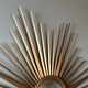 Golden Metal Sun Mirror with Convex Mirror by Chaty Vallauris. French Work